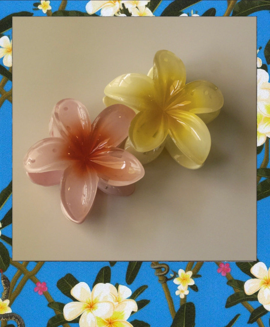 Manmao Flower Hair Clip: Stylish Plumeria Claw Clips in Candy Colors for Women and Girls"