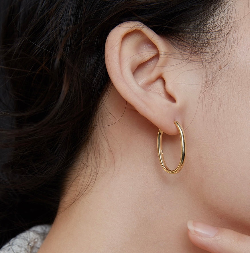 20mm Hoop Earrings 18k Gold Plated