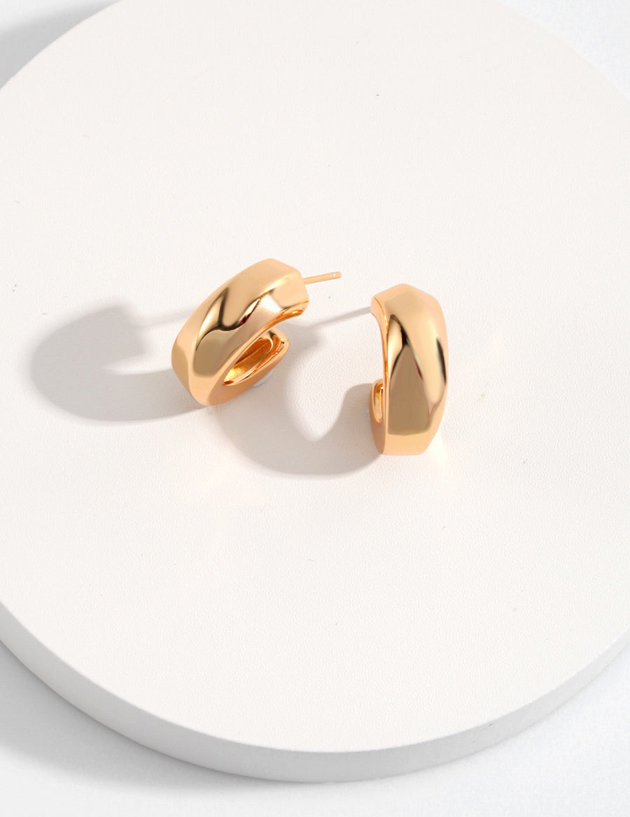 Gold vermeil Hoop Earrings 18k gold plated