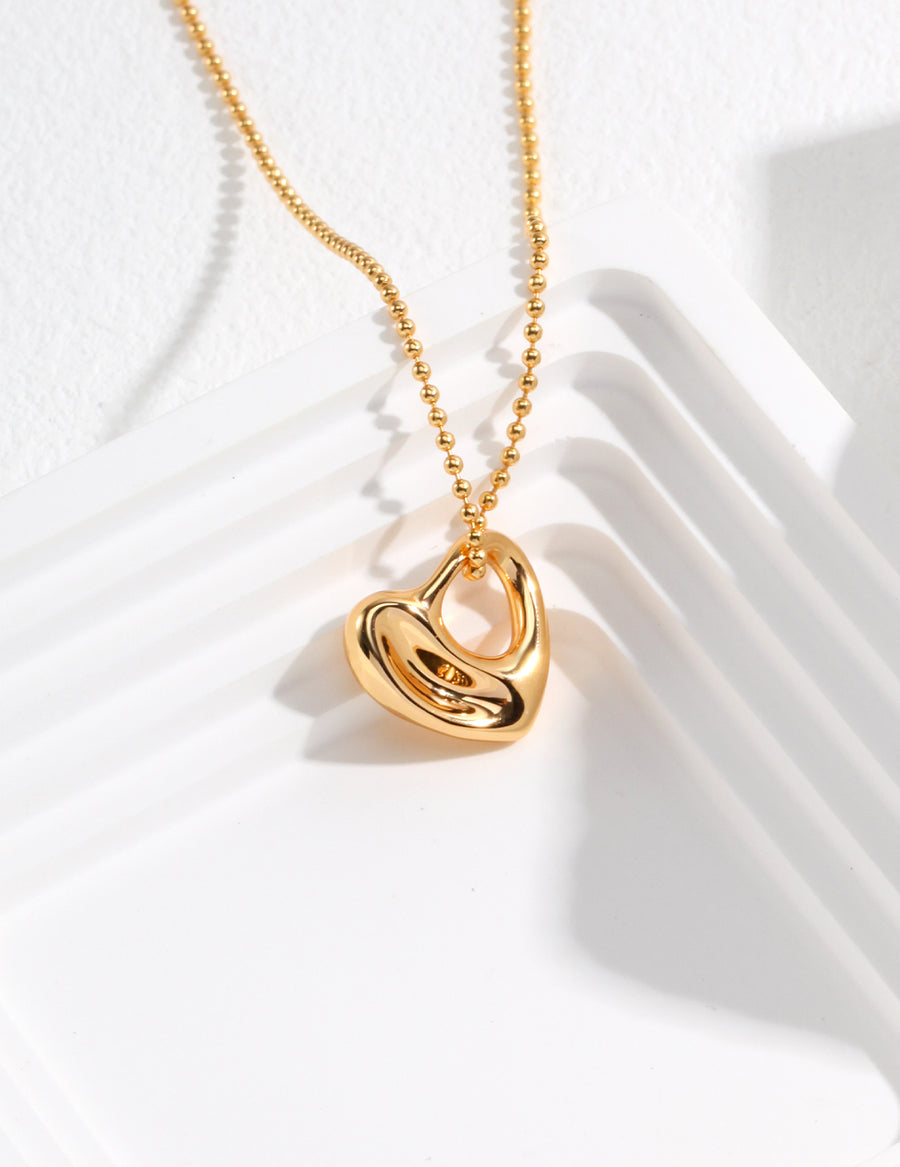 Open Heart Necklace 18 k Gold Plated