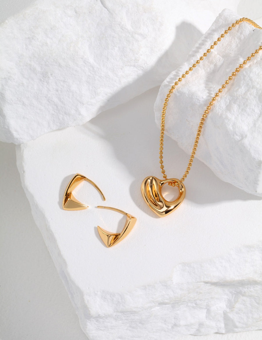 Open Heart Necklace 18 k Gold Plated