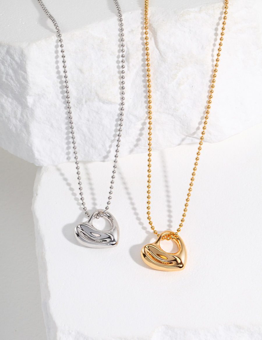 Open Heart Necklace 18 k Gold Plated