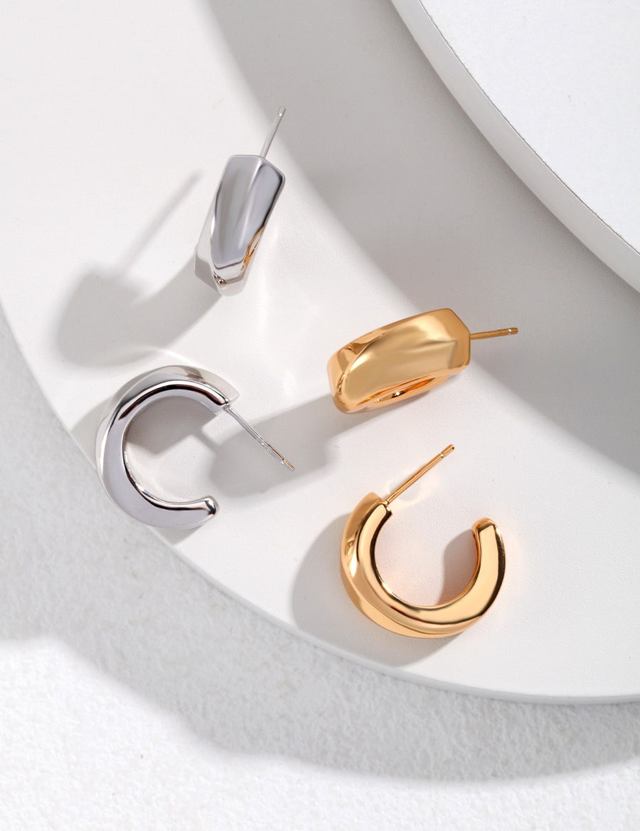 Gold vermeil Hoop Earrings 18k gold plated