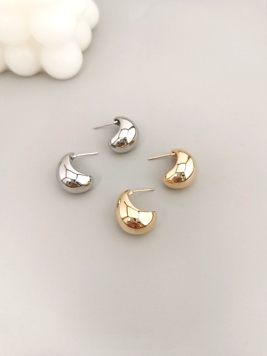 Kasumi Moon Hoop Earrings 18K gold plated 925Silver