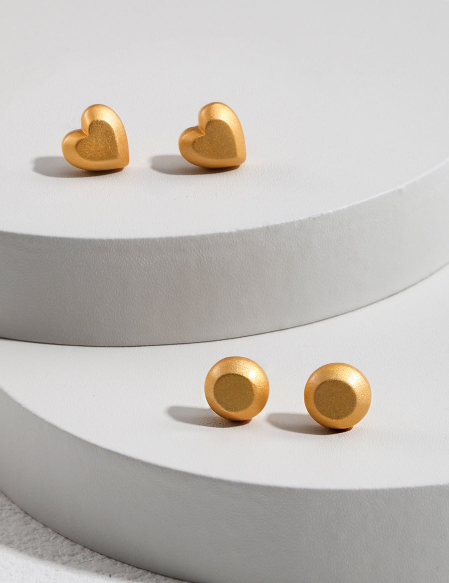 Heart Stud Earrings for Timeless Charm I Summer Essential I 925 Silver 18K Gold Plated